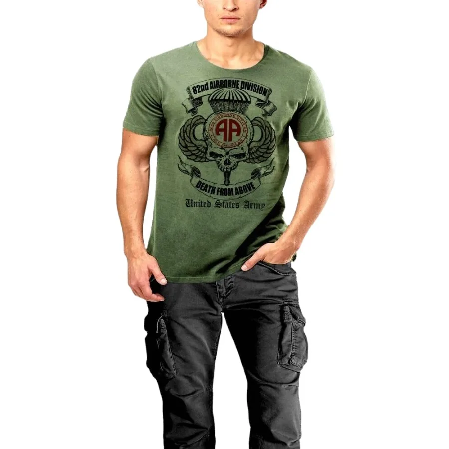 Army 82nd Airborne Division T-Shirt All American Death From Above Military