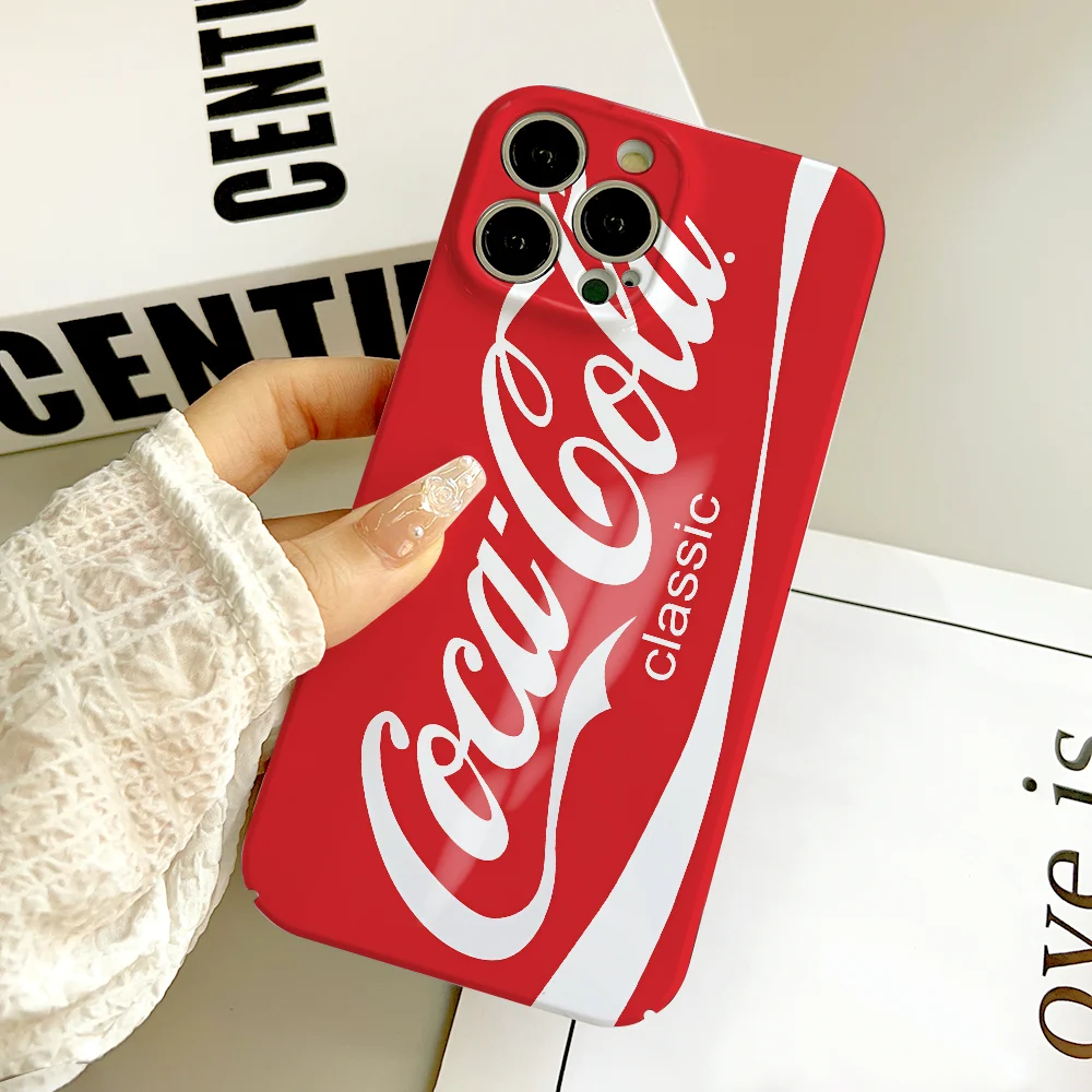 Funda para iPhone 17 16 15 14 13 12 11 Plus Pro Max Mini con diseño de Coca-Cola, cubierta trasera rígida