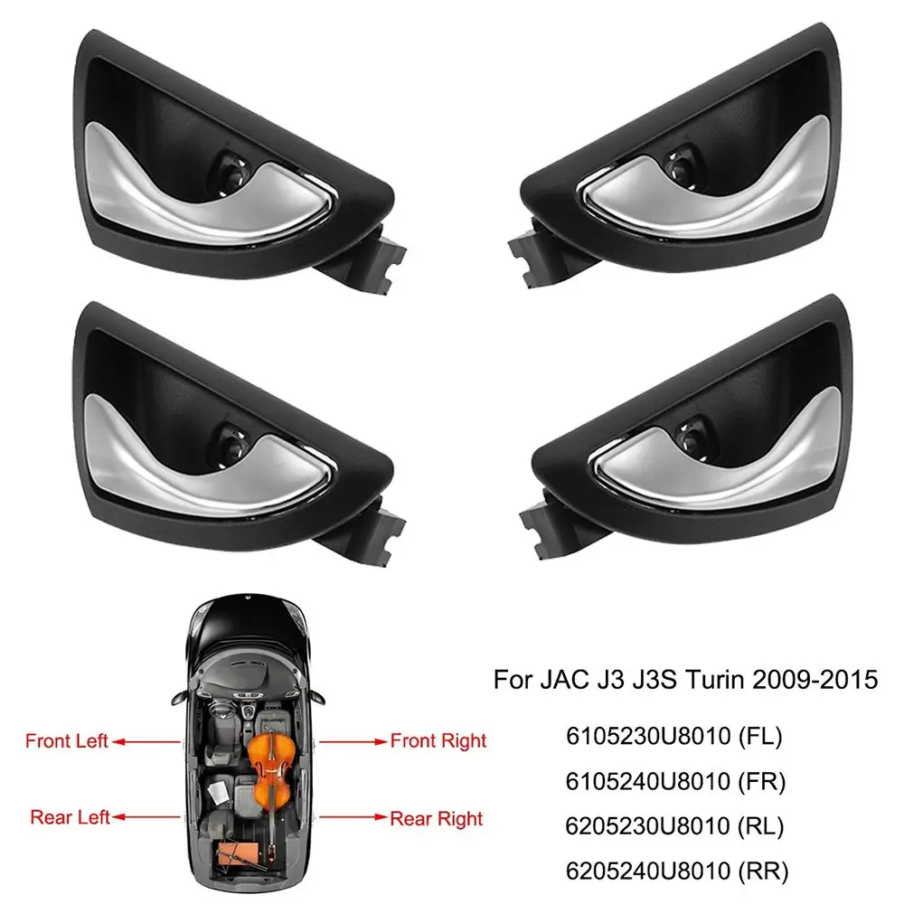 Car Left Right Front Rear Interior Door Handles Inside Inner Door Knob For Jac J3 J3s Turin 2009-2015 6105230U8010