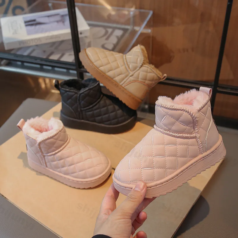 

Winter Children's Boots Warm Plush Girl Snow Boots Outdoor Anti-slippery Kids Causal Shoes Boys Fashion Platform Cotton Boots