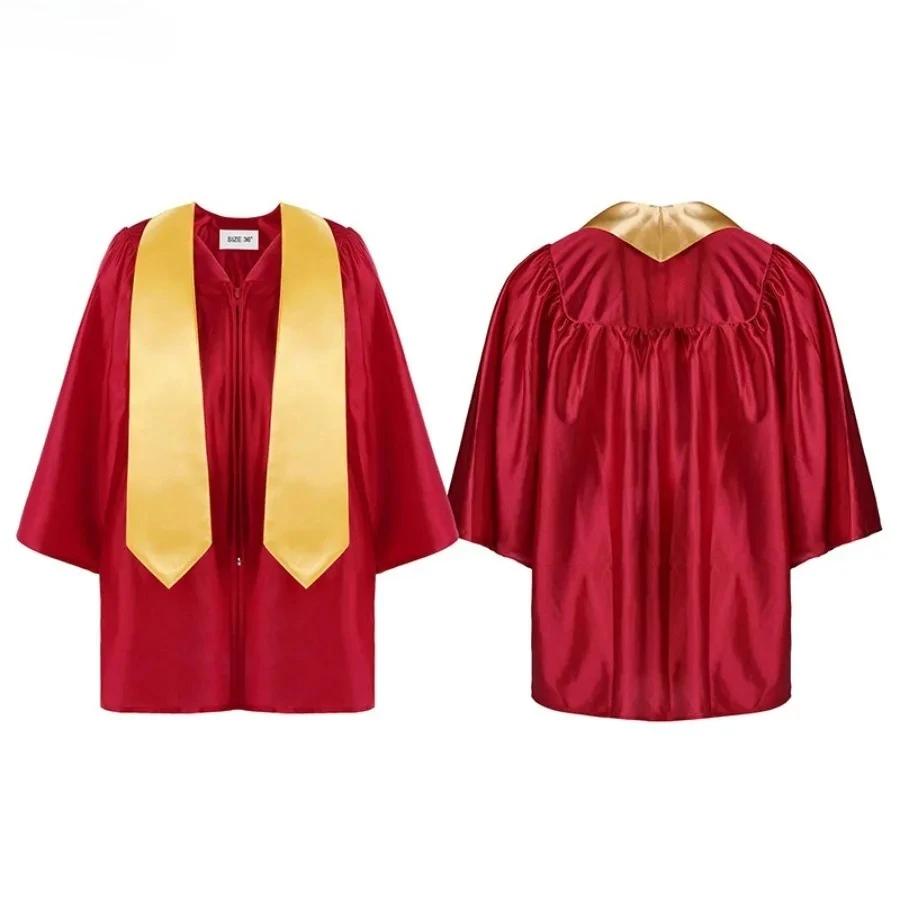 Kids Kindergarten Graduation Gown Boys Girls Bachelor Uniform 3Pcs Sets Preschool Graduation Uniform Sets Robe Shawls and Hat