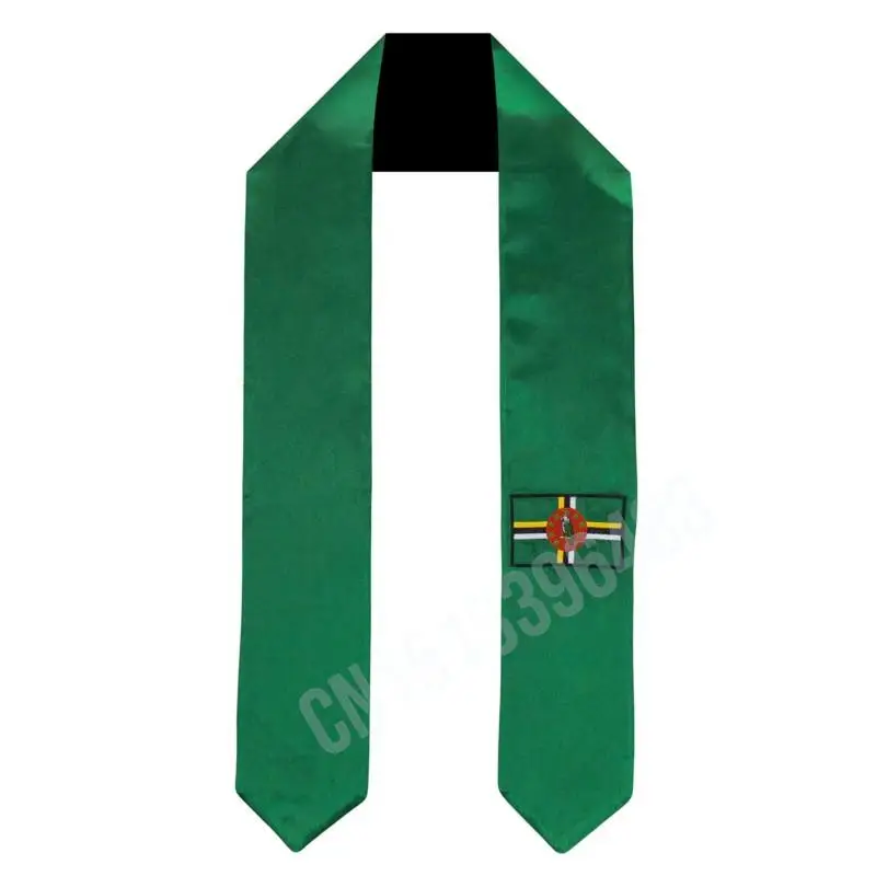 

Dominica Flag Scarf Top Print Graduation Sash Stole International Study Abroad Adult Unisex Party Accessory