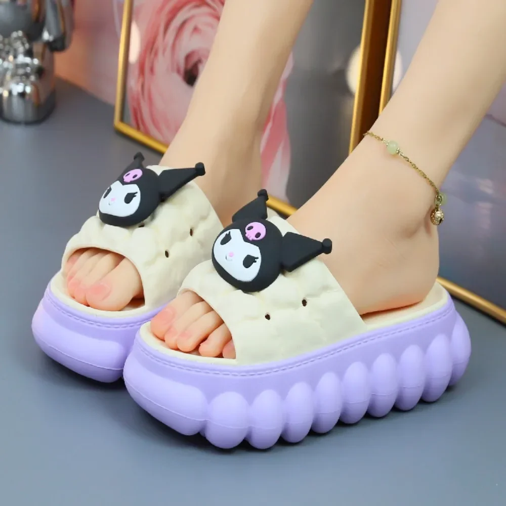 Sanrio summer personality cute adult girl one-line increased non-slip indoor and outdoor soft-soled deodorant EVA home slippers