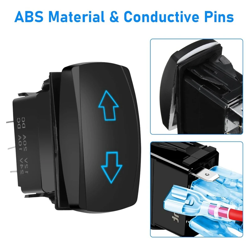 Super Sale 2Pcs 7 Pin DPDT 20A Momentary Rocker Switch for Motor Polarity Reverse in RVs and Trailers