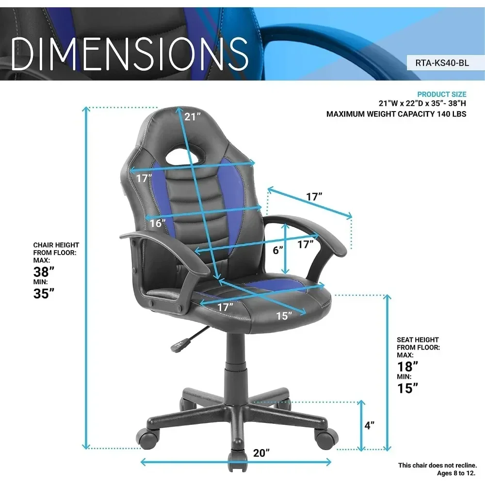 SATChaise de juego pour enfants et students، fauteuil à roulettes،