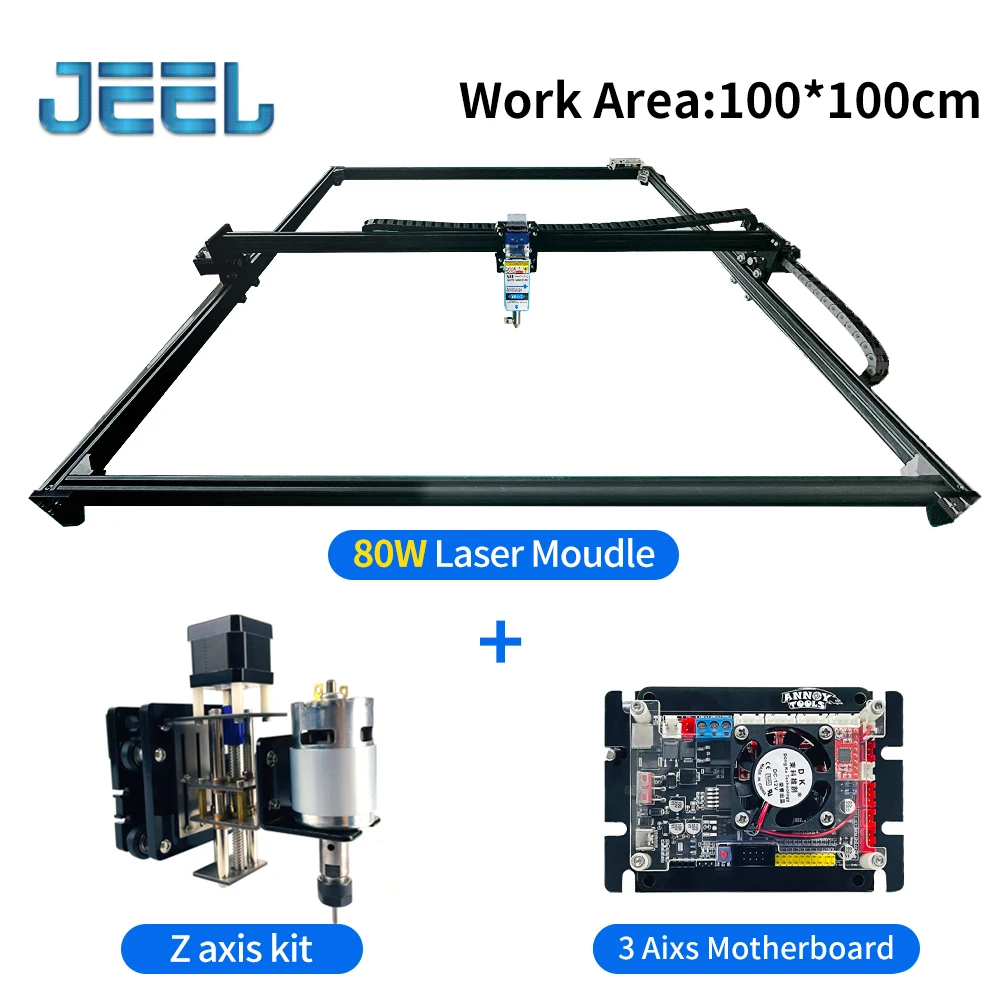 CNC GRBL Máquina Gravadora A Laser, DIY Desktop Router, Cortador, GRBL, Controle PWM, 100x100cm, 32 Bit, 80W