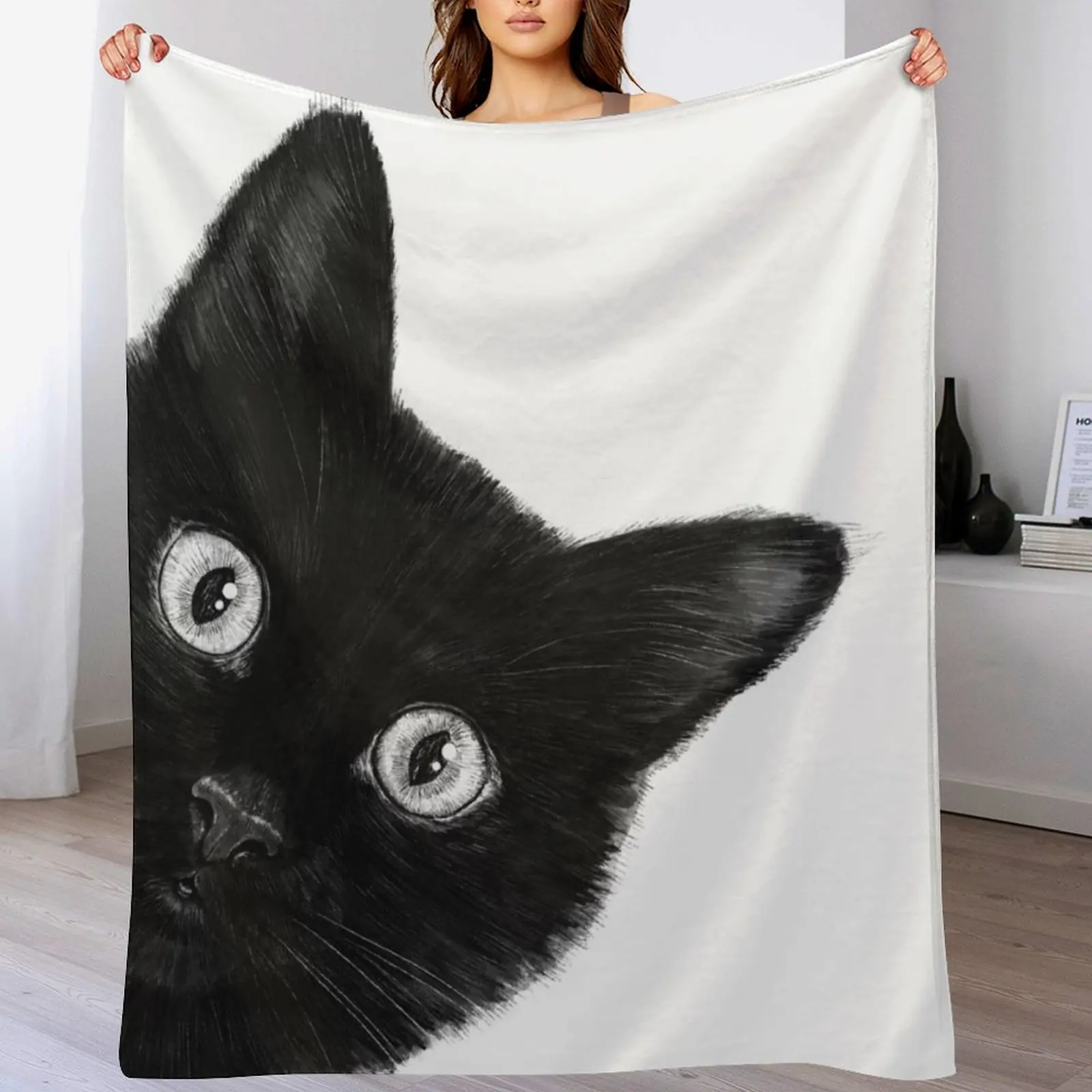 

Black cat Throw Blanket Soft Kid'S valentine gift ideas Decorative Sofas Blankets