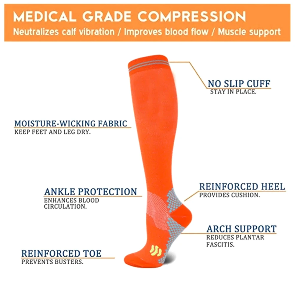 Medias deportivas de compresión para uso médico, medias de enfermería para prevenir venas varicosas, de Rugby, 1 par