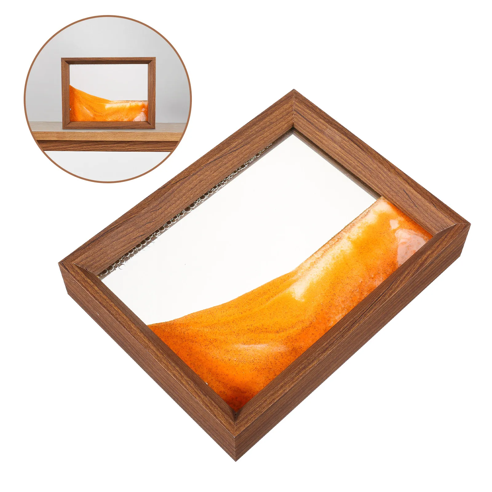 10 Inch Flowing Sand Painting Ornament Elegant Sand Art Picture Frame for Desk Decor Office Table Decor Calming Visual Display