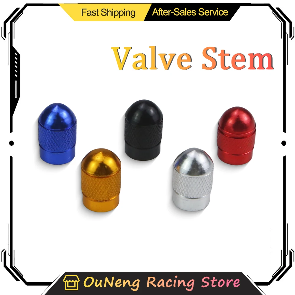 4Pcs/Lot Color Aluminum Alloy Nipple Bullet Shape Car Tire Wheel Valve Stem Cap Air Port Cover Exterior Parts Car Accessories