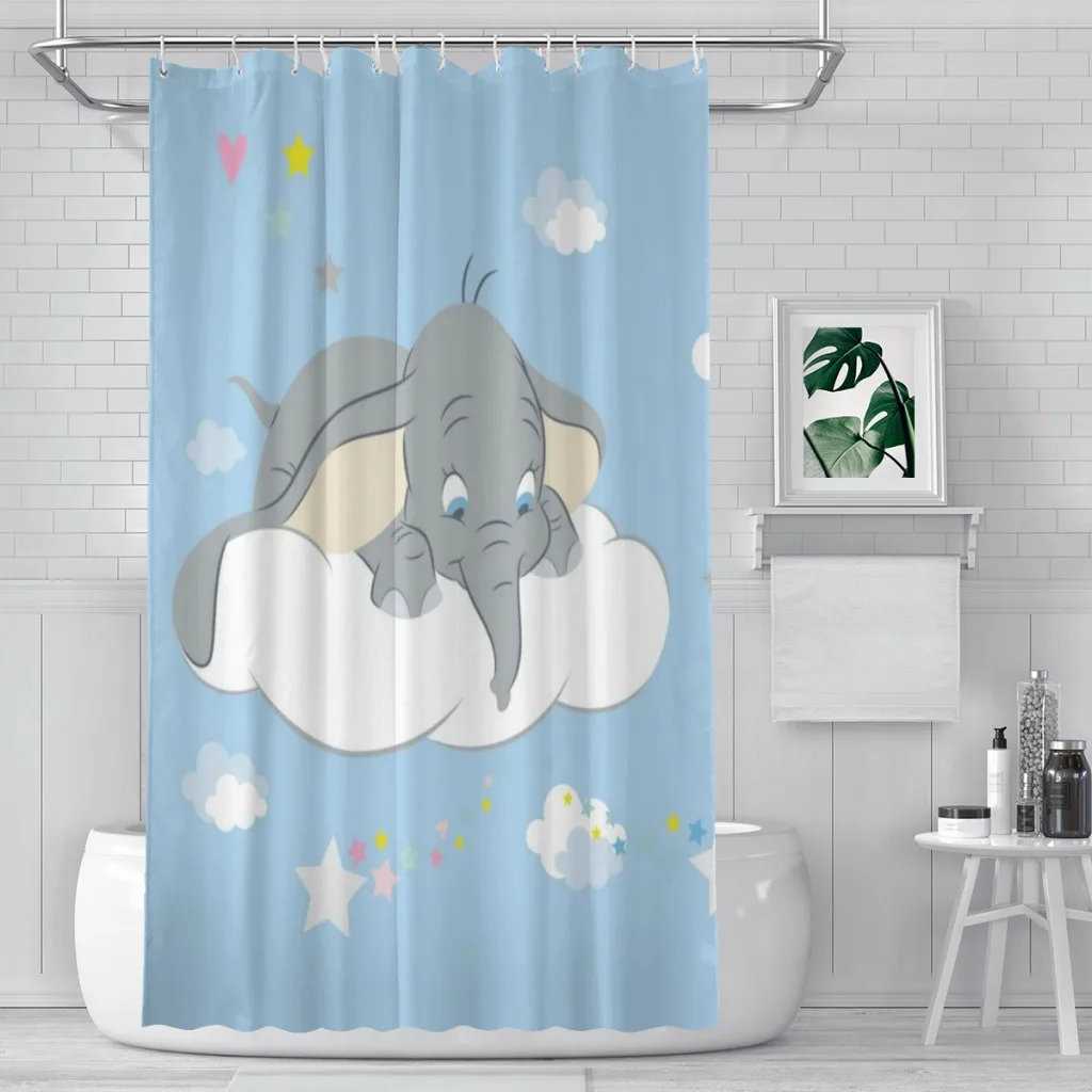 Dumbo Shower Curtains Waterproof For Bathroom Mildew-proof partition curtain With Hook