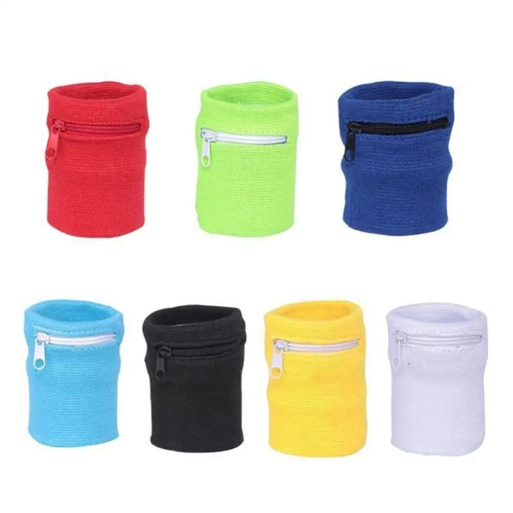 1Pc Wallet Pouch Wrist Wrap Bandage Support Zipper Running Sports Wristband