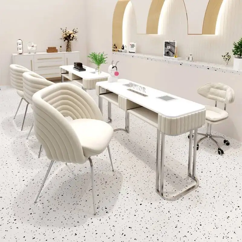 

Portable Nail Table Nail Salon Professionals Modern White Manicure Table Dust Collector Mesa De Manicure Nail Furniture MQ50NT