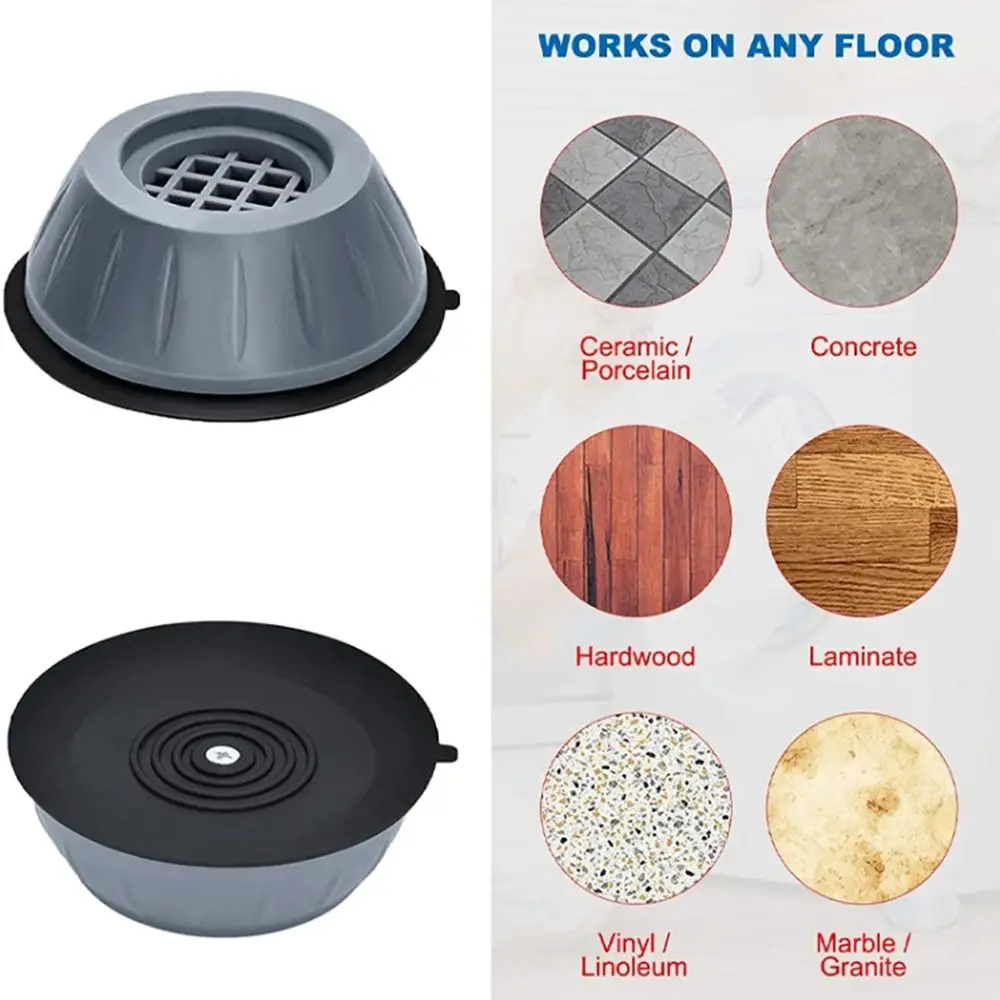 4pcs Silent Anti Vibration Anti-Skid Furniture Raiser Support Washing Machine Feet Pads Damper Stand Refrigerator Base