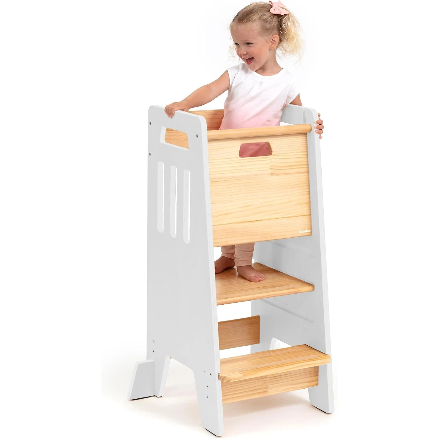 Toddler Tower with Sliding Door - 3 Adjustable Heights - 2026 Design