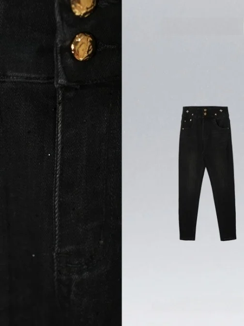 

Джинсы женские прямого кроя Slim Fit с алмазной вышивкой, повседневные, универсальные, удобные, из денима, с завышенной талией