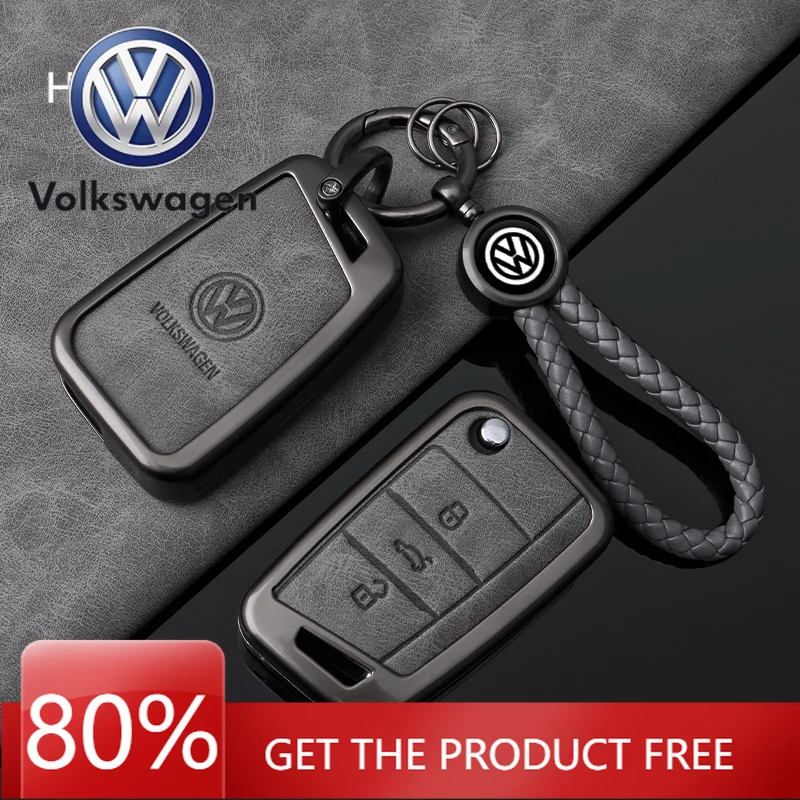 

Высококачественный кожаный чехол-протектор для автомобильного ключа для VOLKSWAGEN VW Golf 7 MK7, Tiguan MK2, T-roc, T-cross
