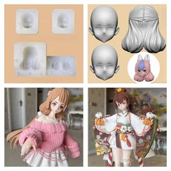The Correct Proportion of Universal Face/rear Hair Silicone Mold DIY Ultra Light Clay To Make Animation Cartoon Figure Face Mold