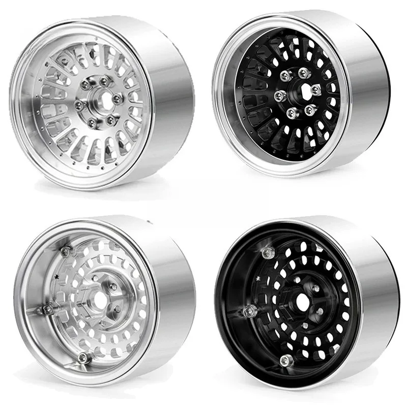 2.2 Inch CNC Aluminum Negative Offset Beadlock Wheel Rims For 1/10 RC Crawler Car Metal Clamp Tire Wheel Hub Upgrade Parts