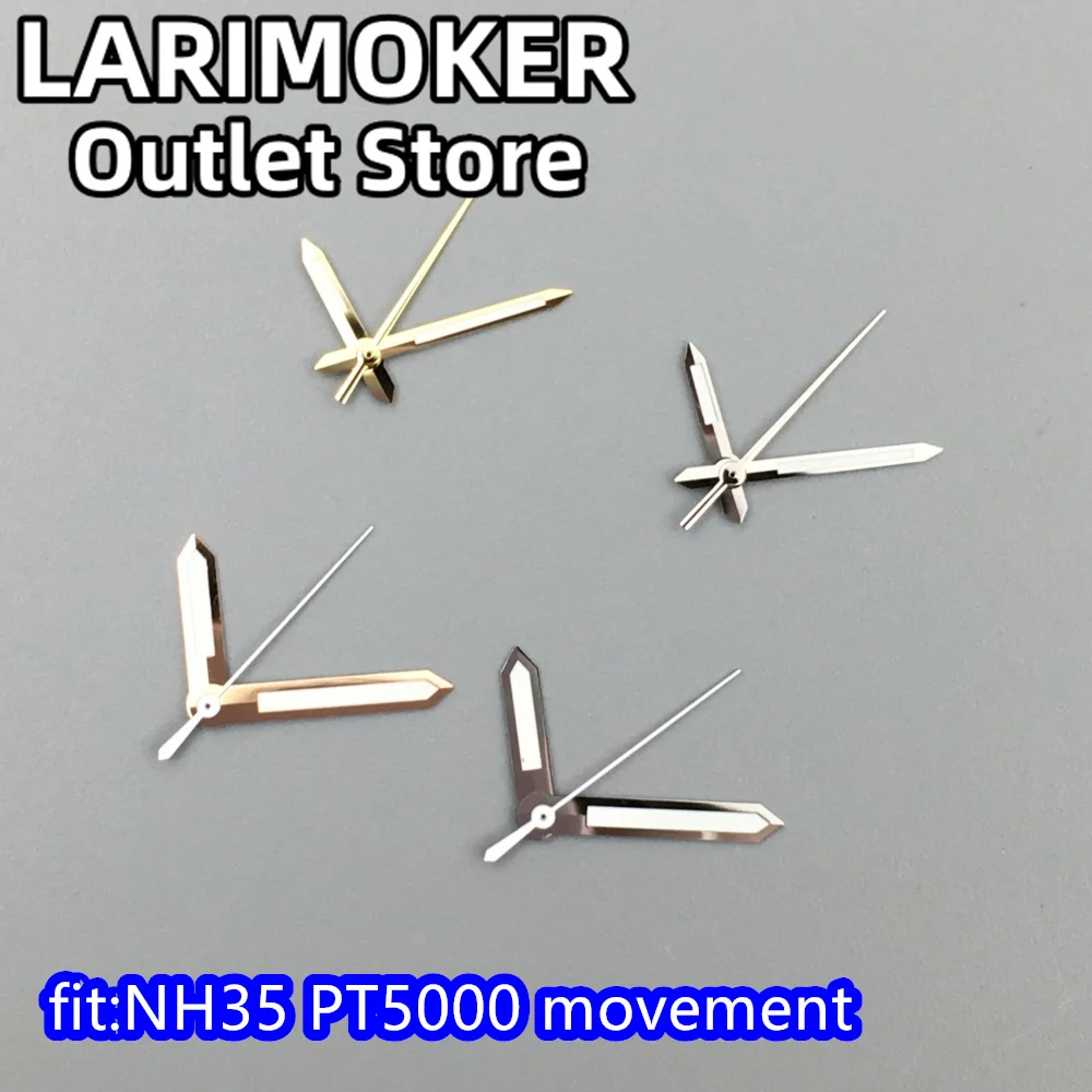 LARIMOKER صالح NH35A NH36A 4R35 4R36 7S26 PT5000 الأخضر مضيئة ساعة اليد الفضة/الذهب الوردي حافة إبرة مجموعة ساعة اكسسوارات #3