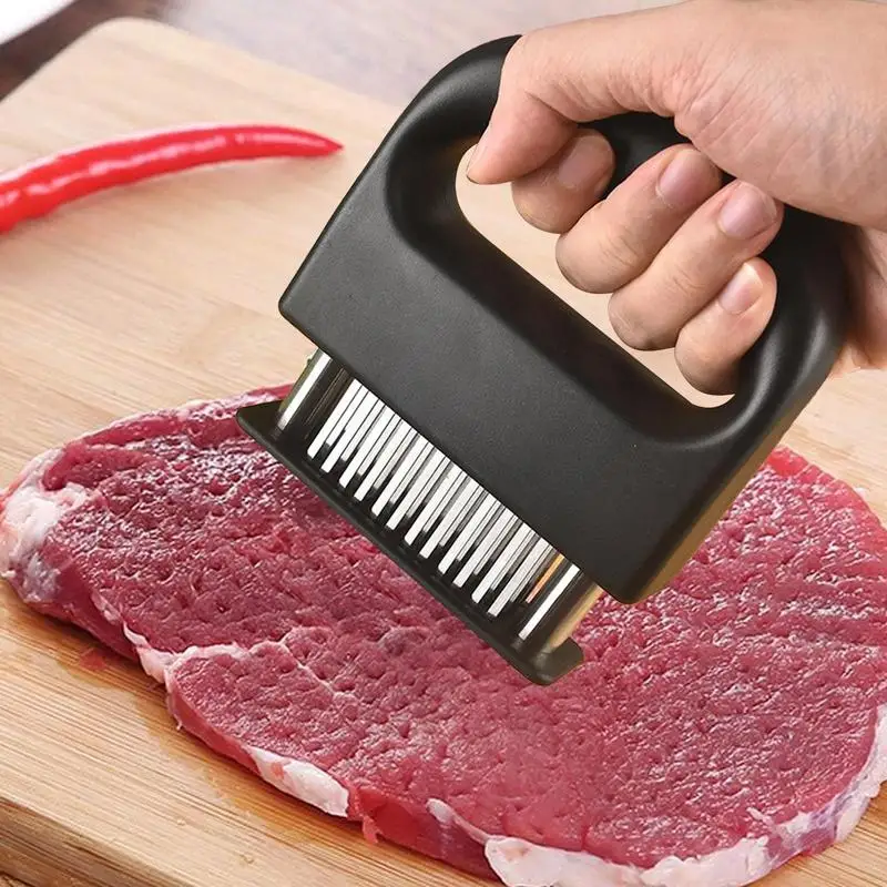 1 Stück einziehbarer Edelstahl Fleisch nadel Weichspüler Tender izer 48 Klingen Küche Kochen Steak Hammer Pfünder Werkzeuge Fleisch Schläger