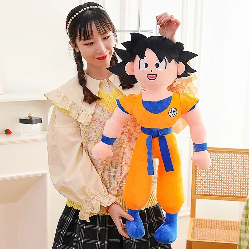 90cm Anime Dragon Ball Son Goku Plush Toy Super Saiyan Kakarotto Soft Stuffed Plushies Doll Large Size Pillow Kids Birthday Gift