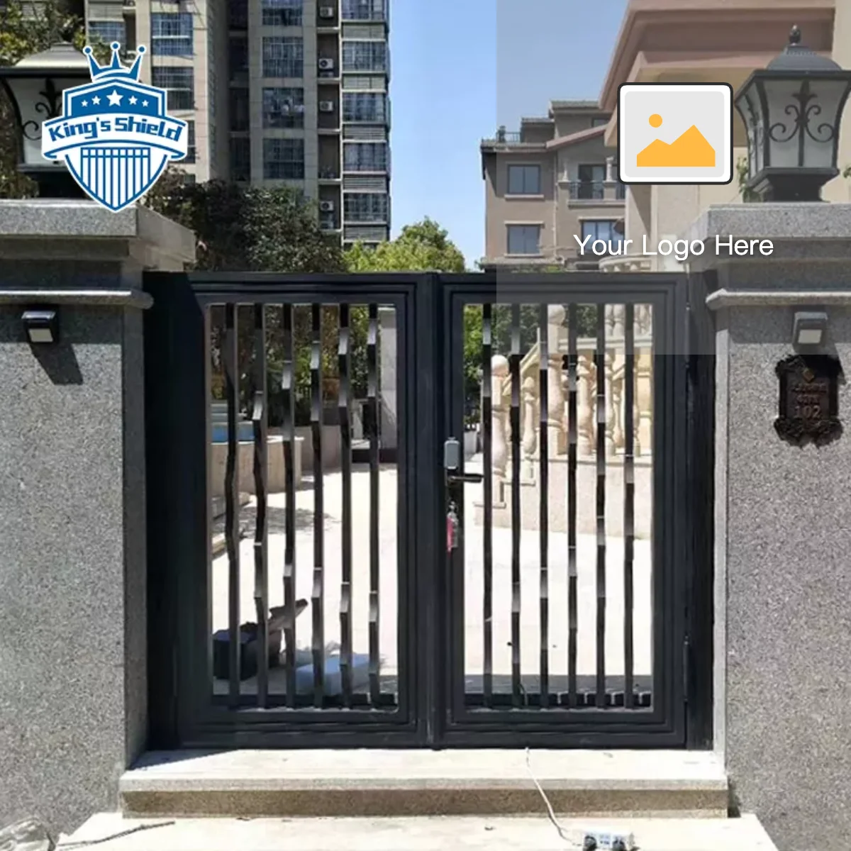 high quality automated  Directly Supply Pillar Lights Aluminium metal outdoor exterior  Gate for garden