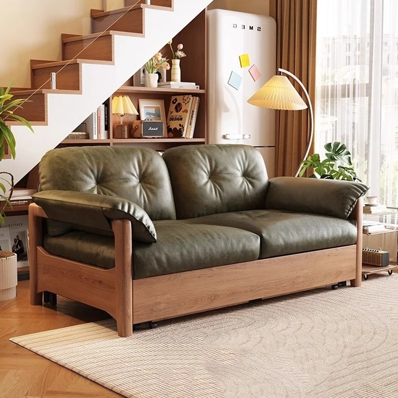 

m Nordic Luxury Sofas Genuine Leather Apartment Convertible Bedrooms Sofas Comfortable Elegant Bases Y Marcos Cama Furniture