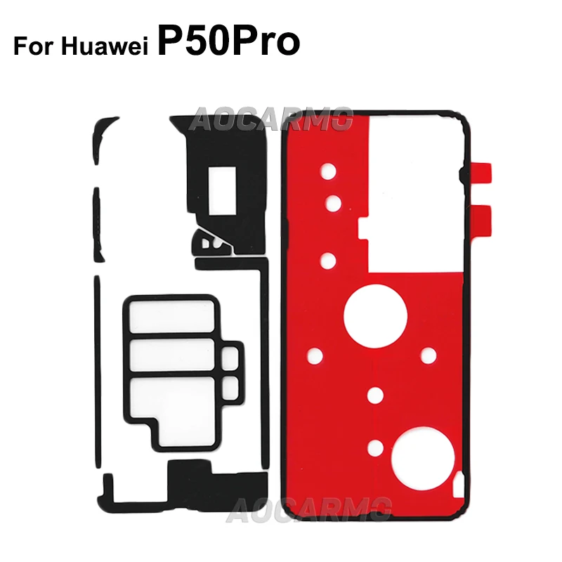 Aocarmo لهواوي P60 P50 برو P50 جيب P60Pro برو الخلفي ملصق عودة غطاء البطارية لاصق الباب الخلفي شريط لاصق استبدال