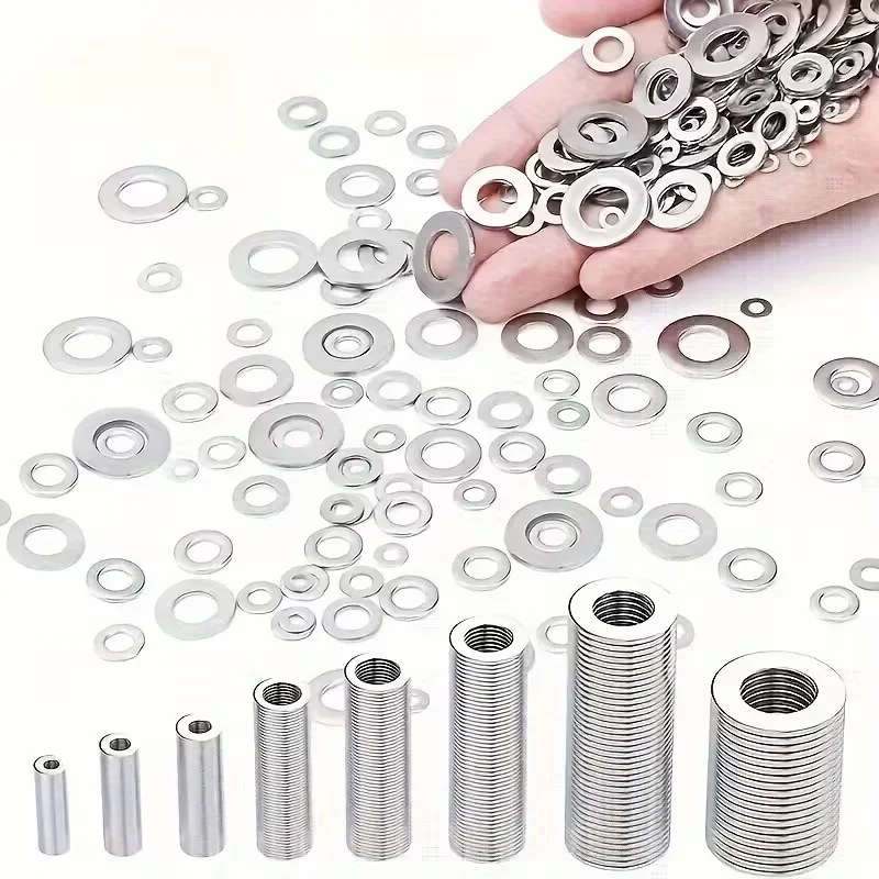 1250pcs Flat Washer Assorted Kit Random Box (M2 M2.5 M3 M4 M5 M6 M8 M10 M12) for Home Decor, Factory Maintenance, Kitchen, Store image 2
