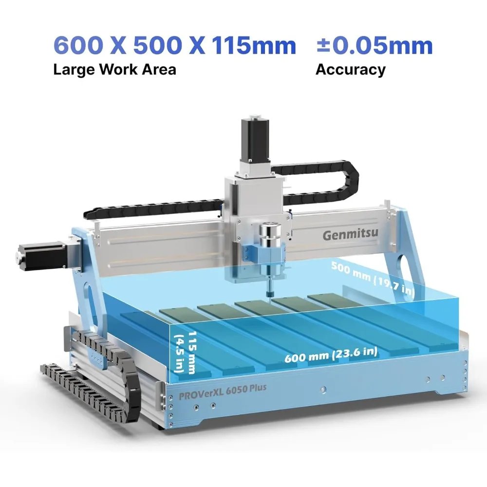 CNC Machine  for Metal Wood Acrylic MDF Carving, GRBL Control, 3 Axis Milling CNC Router Machine, Working Area 600 x 500 x 115mm