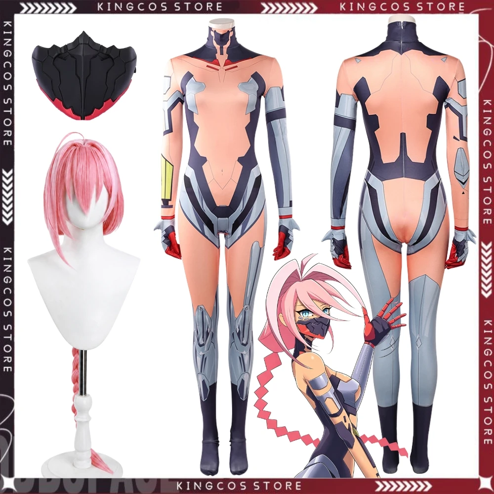 Anime Edgerunners Talia Yang Cosplay Jumpsuit Mask Wig for Women Costume Bodysuit Fantasy Roleplay Halloween Carnival Suit