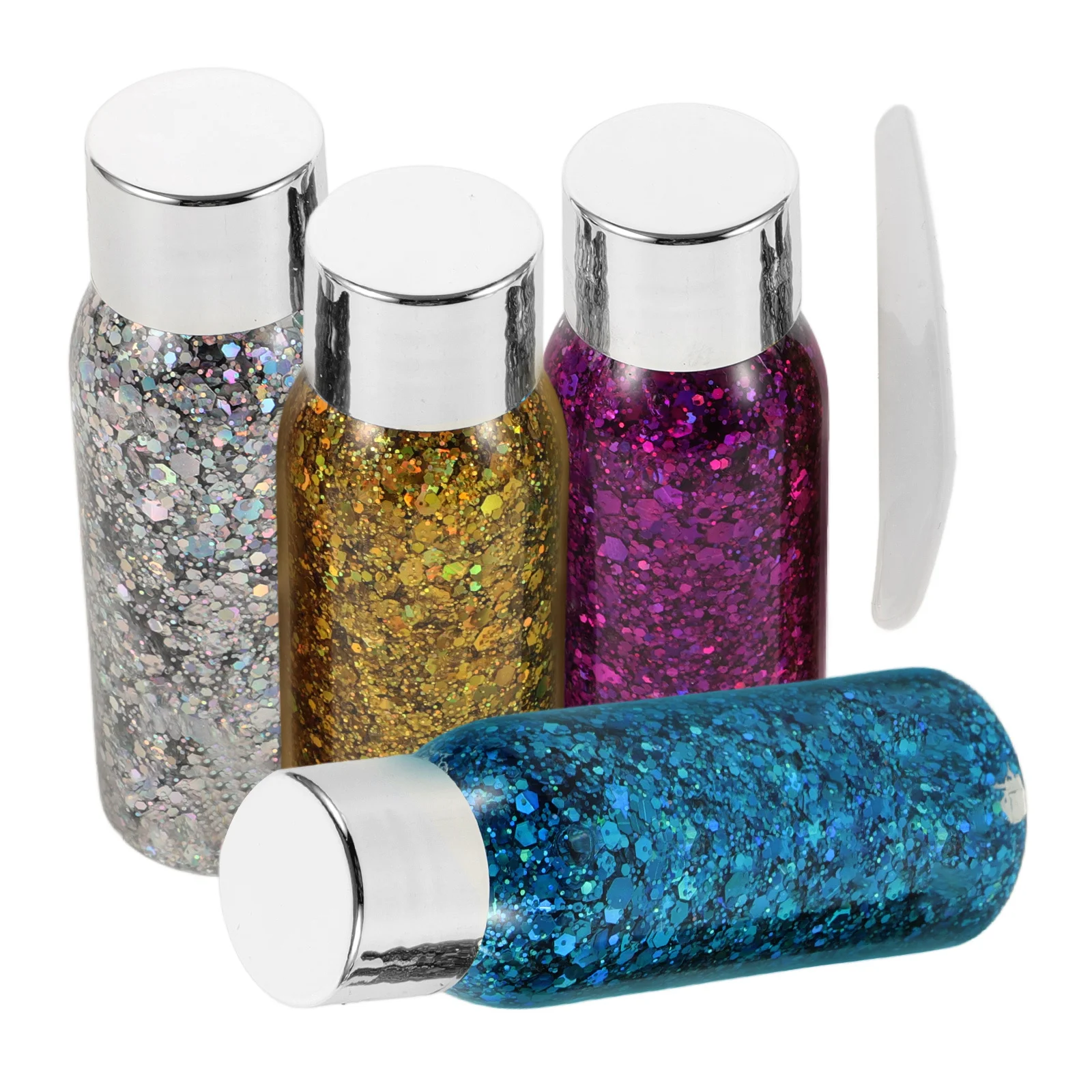 مجموعة مكونة من 4 قطع من ظلال العيون السائلة اللامعة، مقاومة للماء، تدوم طويلاً، مكياج لامع للوجه والجسم لحفلات المهرجانات #6