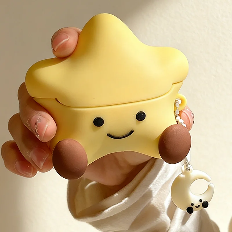 

New Case For Samsung Galaxy Buds3 Pro soft Cute Protective Galaxy Buds3 Pro Covers Shockproof Headphone Cases Cartoon star moon
