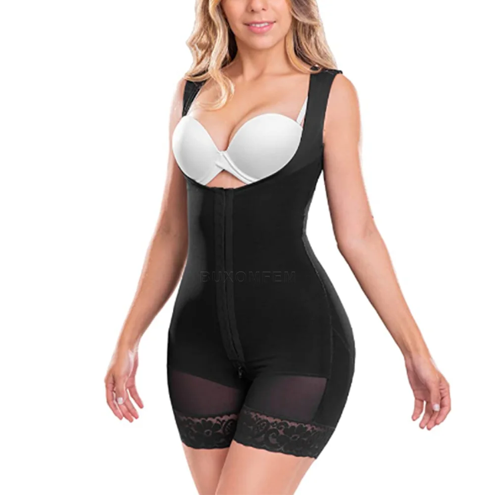 Adsorption Compression Clothing Ladies Shapewear High-Backed Fat Burning Skin-Friendly Cross High Waist Shorts with Hook Eyes