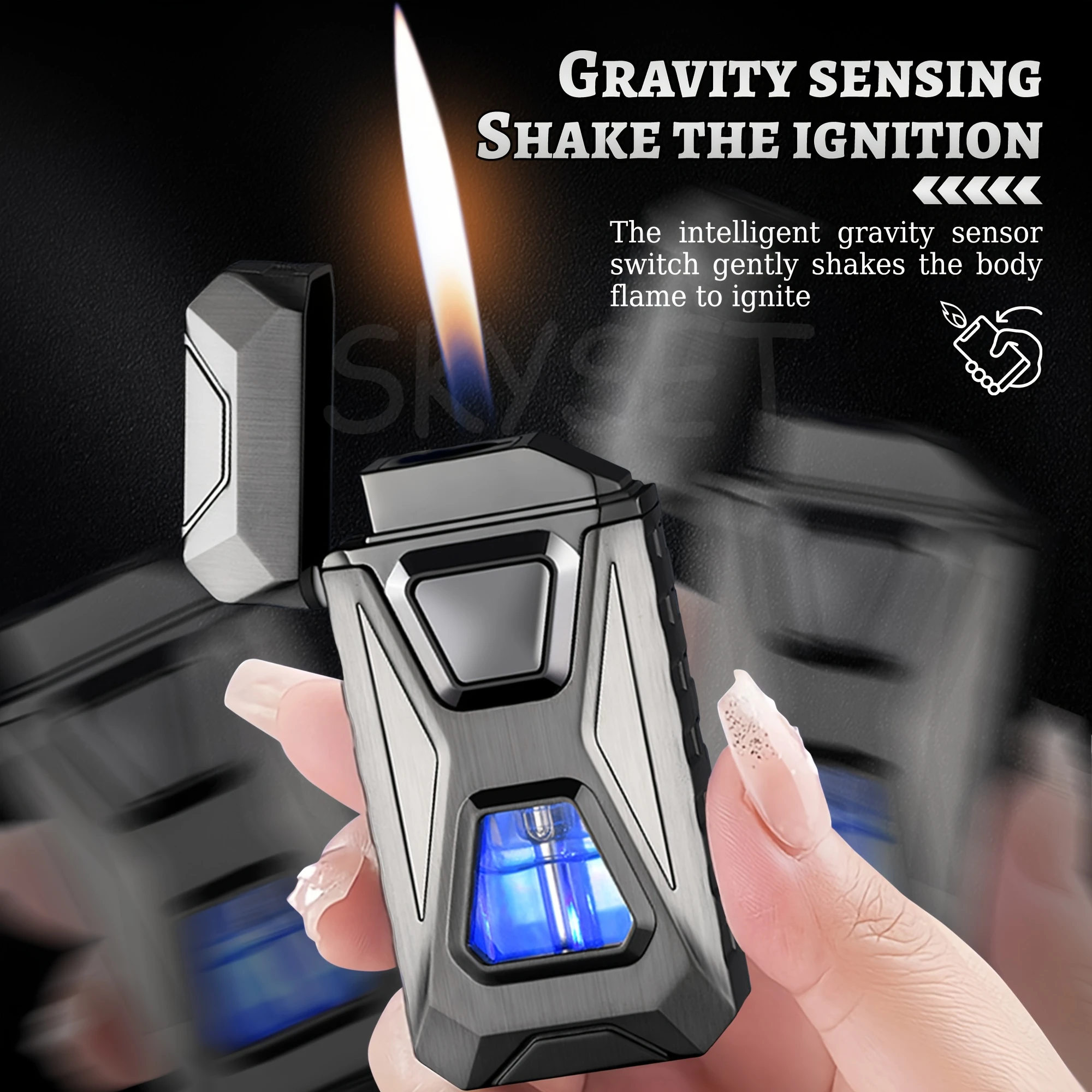Type-C Men's Mecha Windproof Lighter – Butane-Free, Reusable & Pocket-Sized. High-End Metal Exterior with Inductive Ignition. Comes Gift Boxed – Perfect for Outdoor, Daily Carry & Holiday Gifting. A Top Choice for Father's Day & Valentine's Day