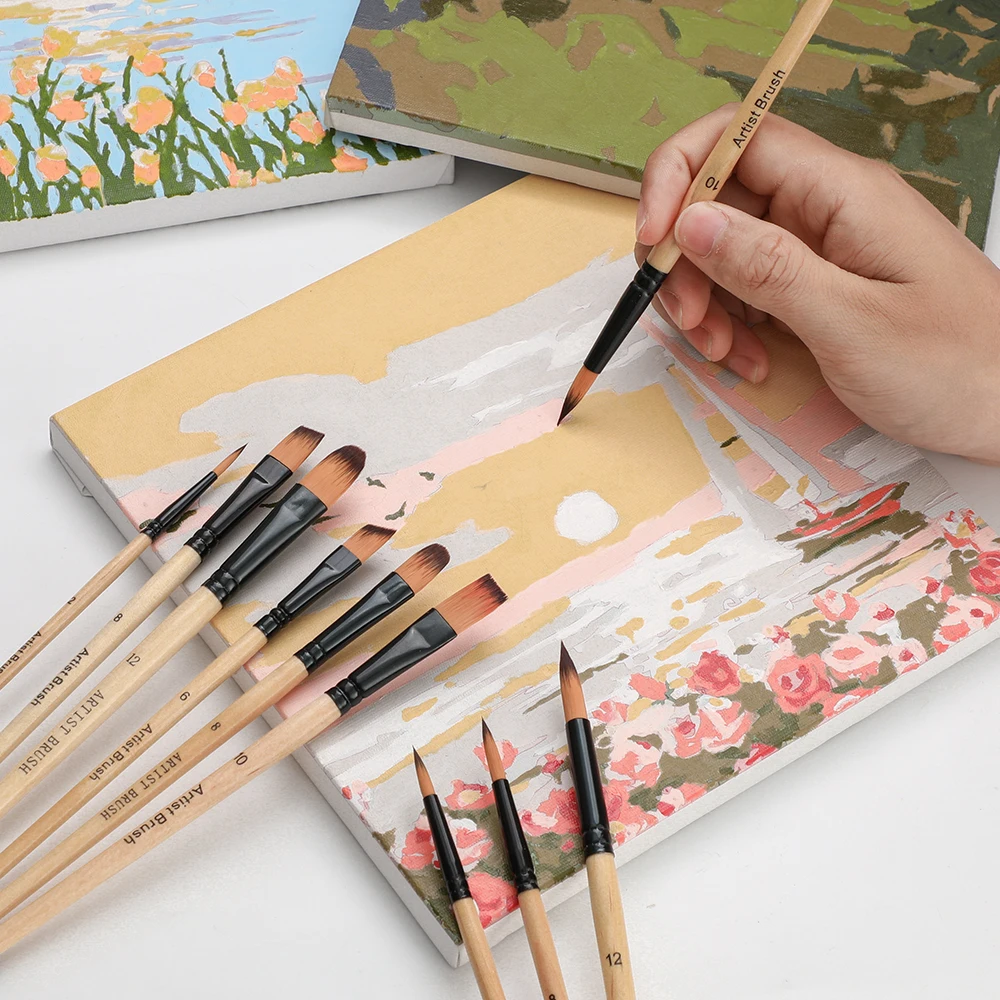 BOMEIJIA Paint Brush - 6pcs Premium Quality Art Painting Brushes for Artists And Home Use