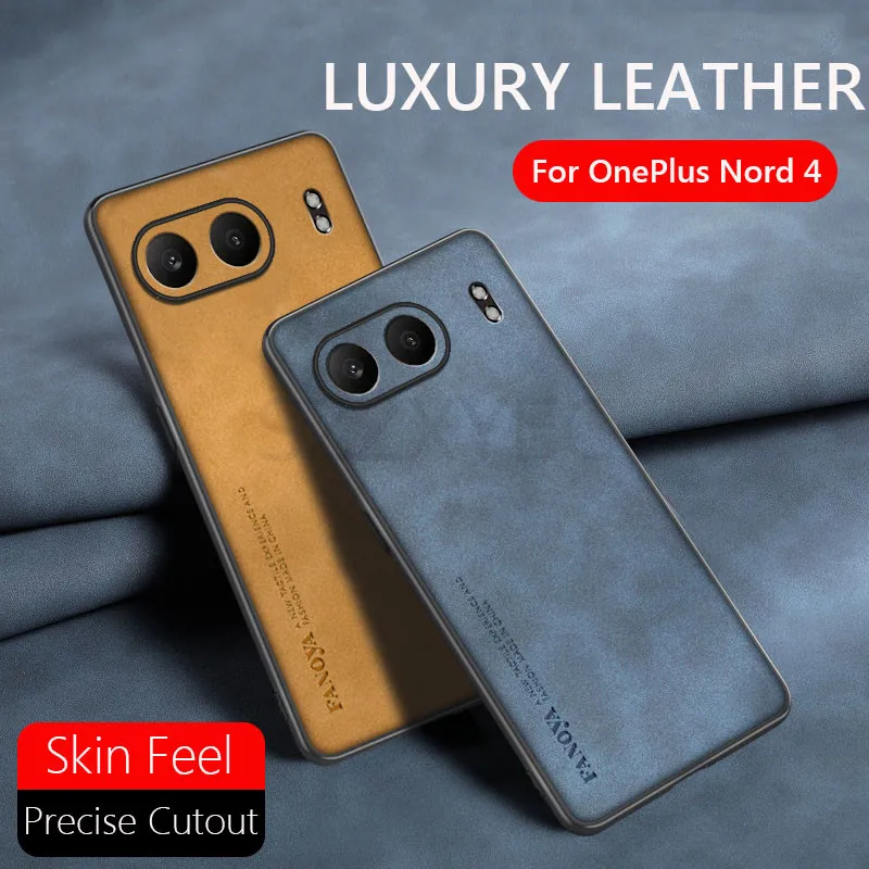 Luxury Retro Leather Skin Feel Case For OnePlus Nord 4 Nord4 5G Shockproof Matte Silicone Soft Case Cover