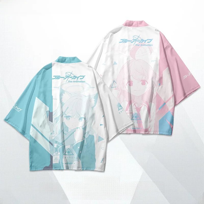 

Blue Archive Cosplay irt Loose Fit Lightweight ort Sve ex Summer Clothing Sand Wolf White Son Bird Star Wild Coat
