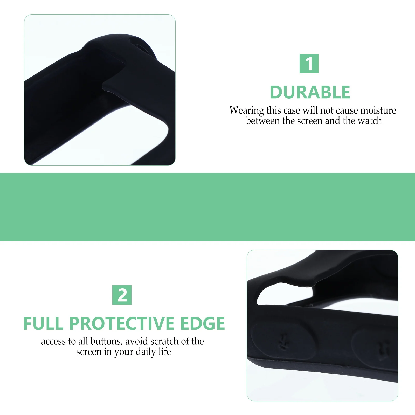 

2Pcs Silicone Watch Cover Protective Case for Forerunner35 Durable Flexible Long Time Use Watch Protective Case