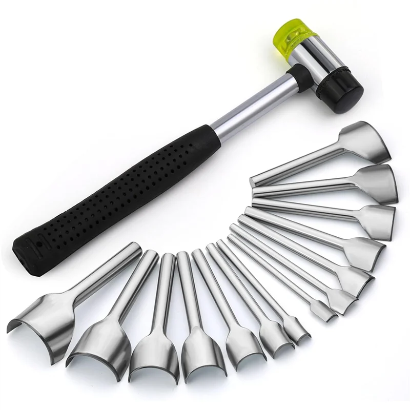 

AF89-14 Sizes Corner Punch, Half-Round Punch Set, Leather End Punch, Leather Punch Kit For Belts, Purses And DIY Products