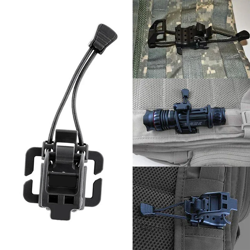 Multifunction Tactical Flashlight Clip Molle Hiking Accessories Hanging Buckle Shovel Clamp Axe Clamp Bracket Outdoor Backpack