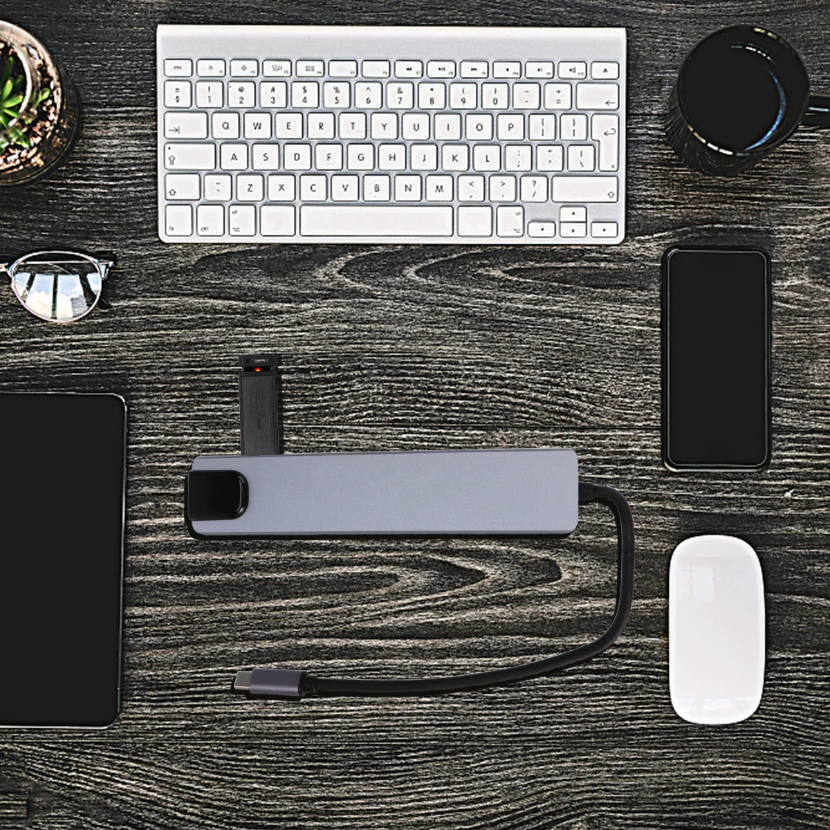 

1Pcs Type C Expansion -in-1 Hub Adapter USB 3.0 Pd 4K Concentrator Type C to Adapter