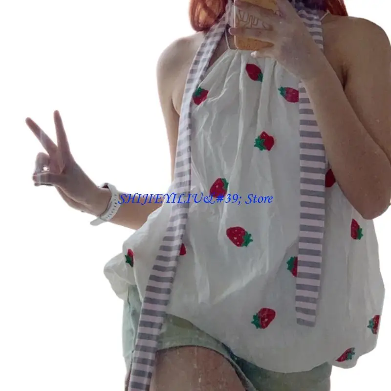 

E21F Y2k Women Commute Scarf Summer Stripe Pattern Thin Knitted Scarf Lightweight