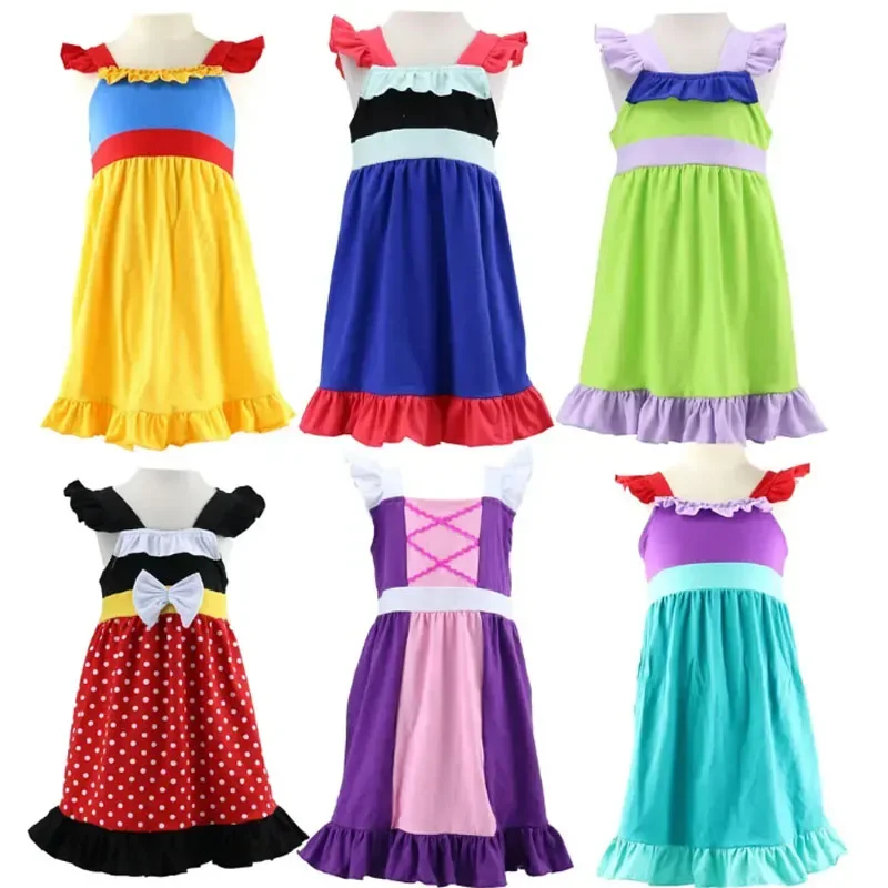 

Ruffkids Cute Mickey Princess Baby Girls Long Flutter Pearls Dress Summer Sundress Vestido Vacation Party Toddler Kids Dresses