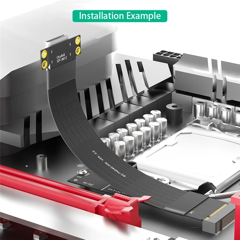 Top-Oculink 4I M.2 NVME zu Verlängerungskabel PCIE4.0 für SSD-Grafikkarte M.2 M Schlüssel zu SFF-8612-Adapter