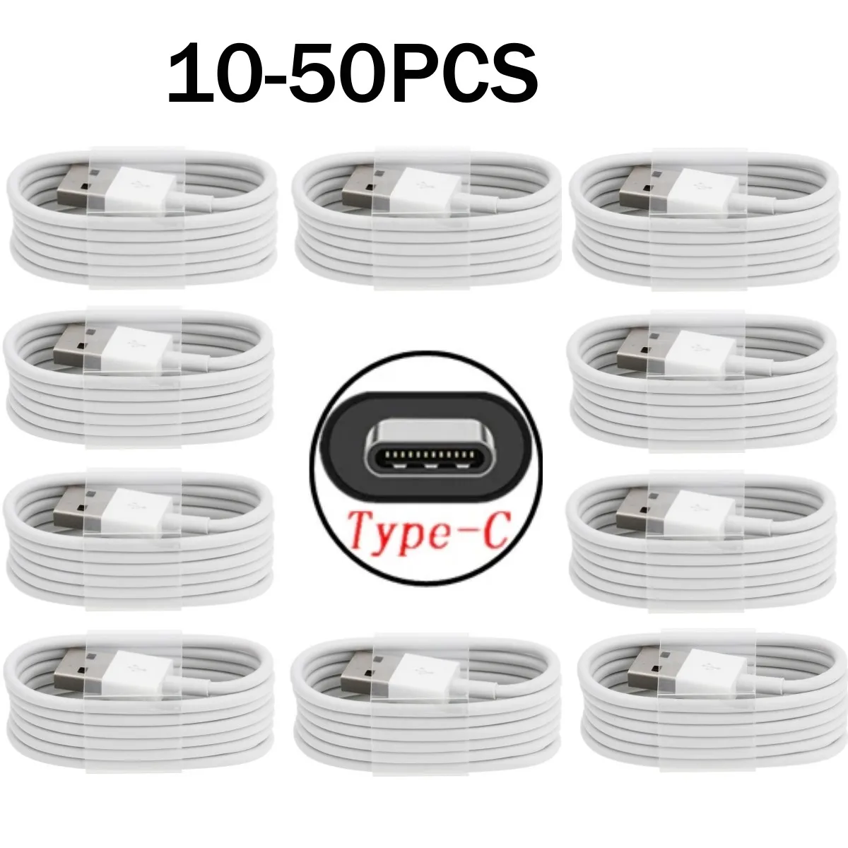 10-50Pcs 1M 3ft Type C USB C Charger Cable Cord Line For Samsung Galaxy S10 S20 S22 S23 Xiaomi Huawei Andriod phone