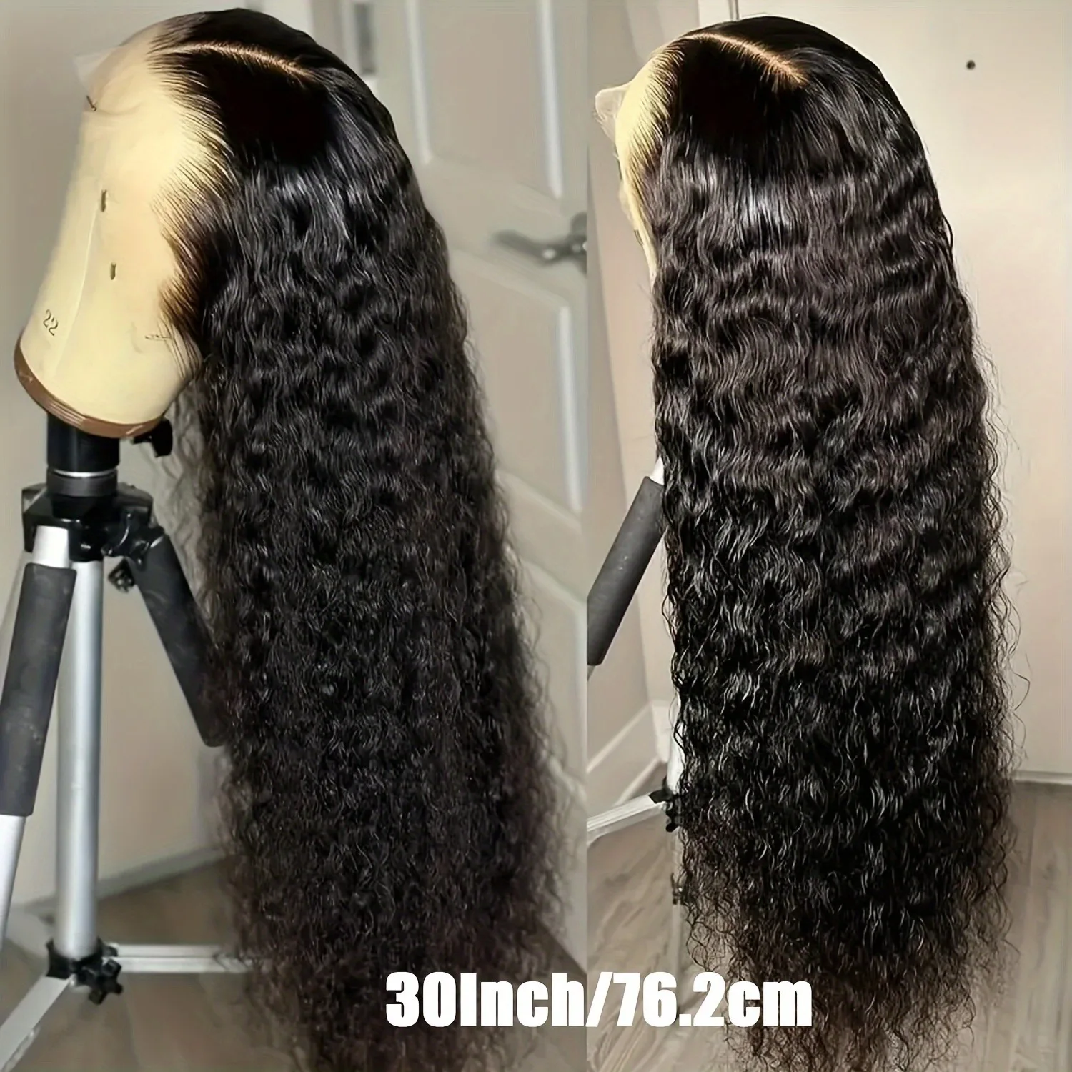 باروكة شعر بشري بدانتيل أمامي بكثافة 250%، مموجة مجعدة عميقة - شعر ريمي حقيقي 100%، مظهر طبيعي، متعدد الأغراض للارتداء اليومي، Pa