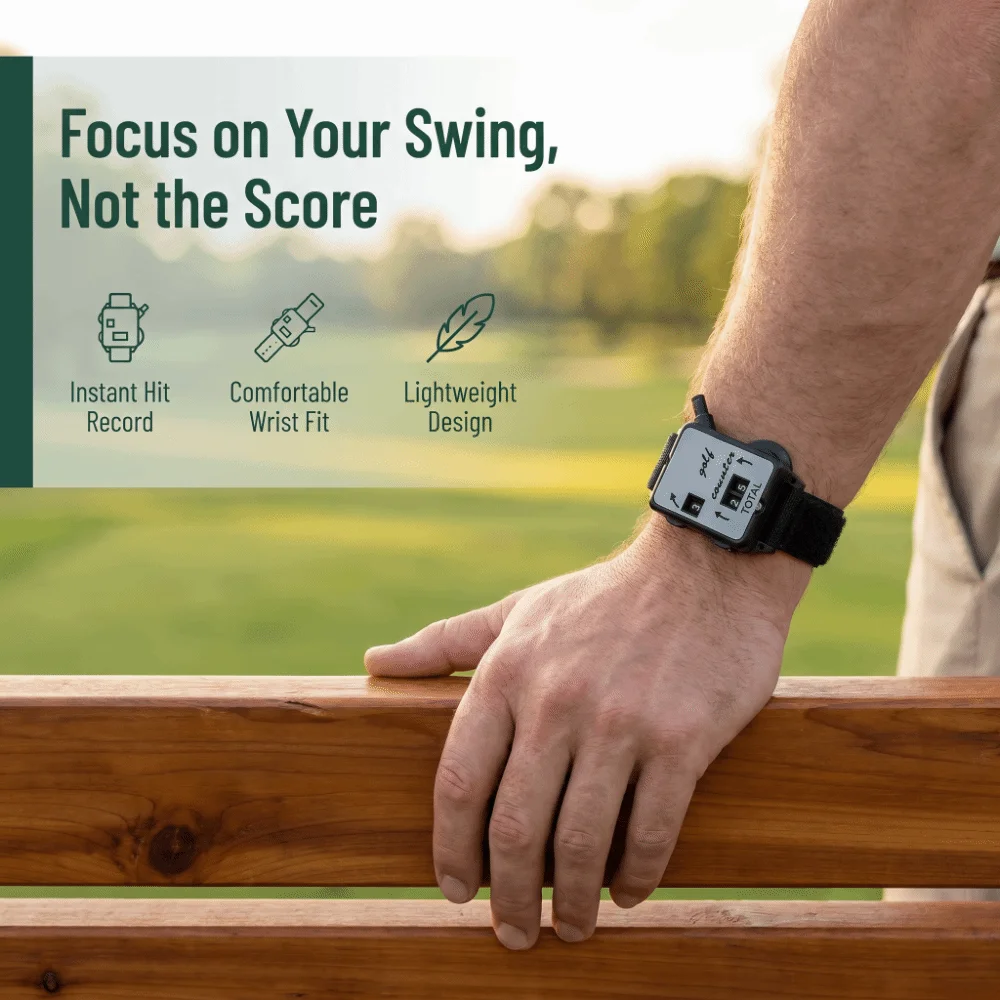 4pcs Easy-Press Button Golf Stroke Counter Adjustable Hook and Loop Strap Manual Counting Dial Score Keeper Plastic Housing