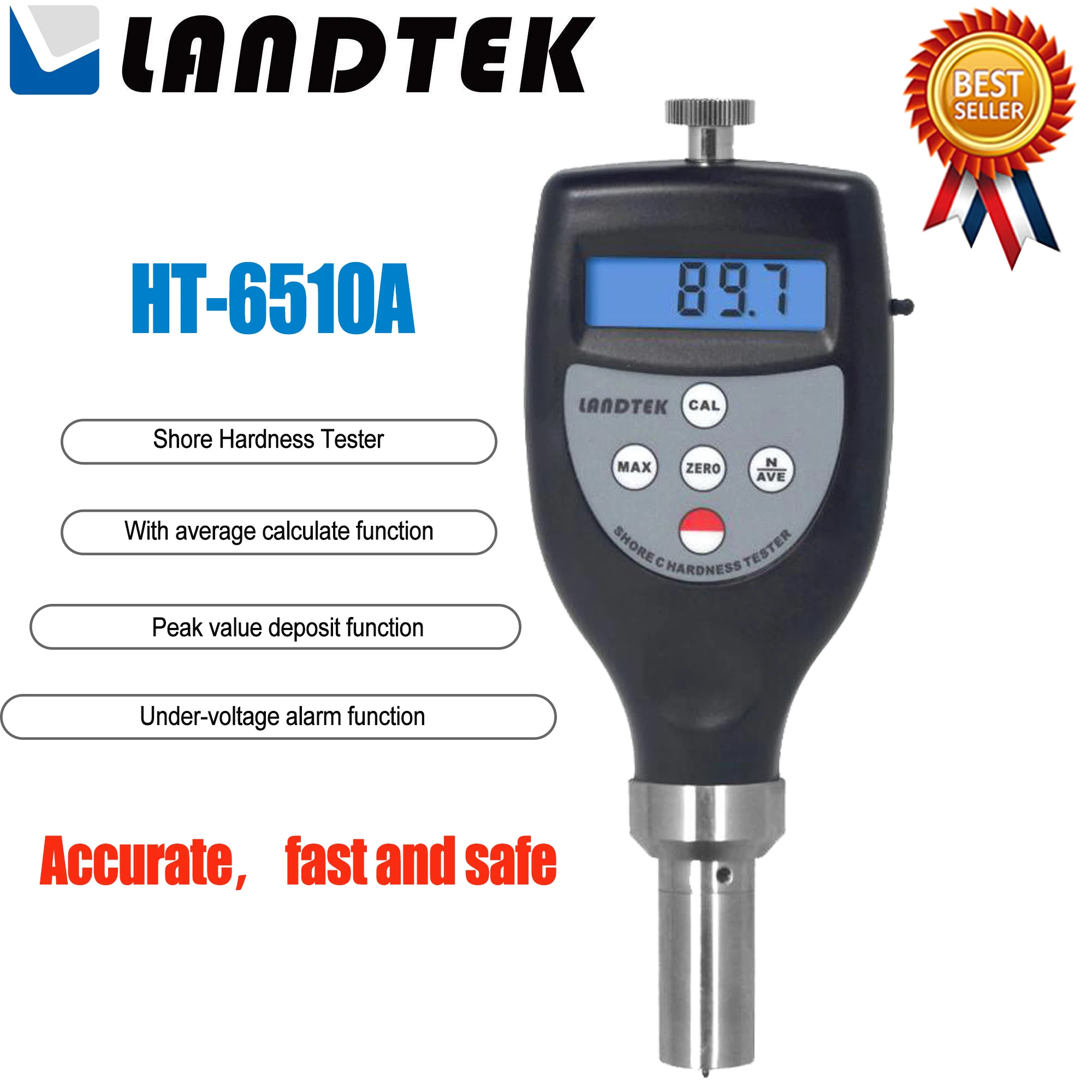 

LANDTEK HT-6510A эффективный твердомер по Шору, используемый для определения твердости материалов, от сотовых изделий до жестких пластиков